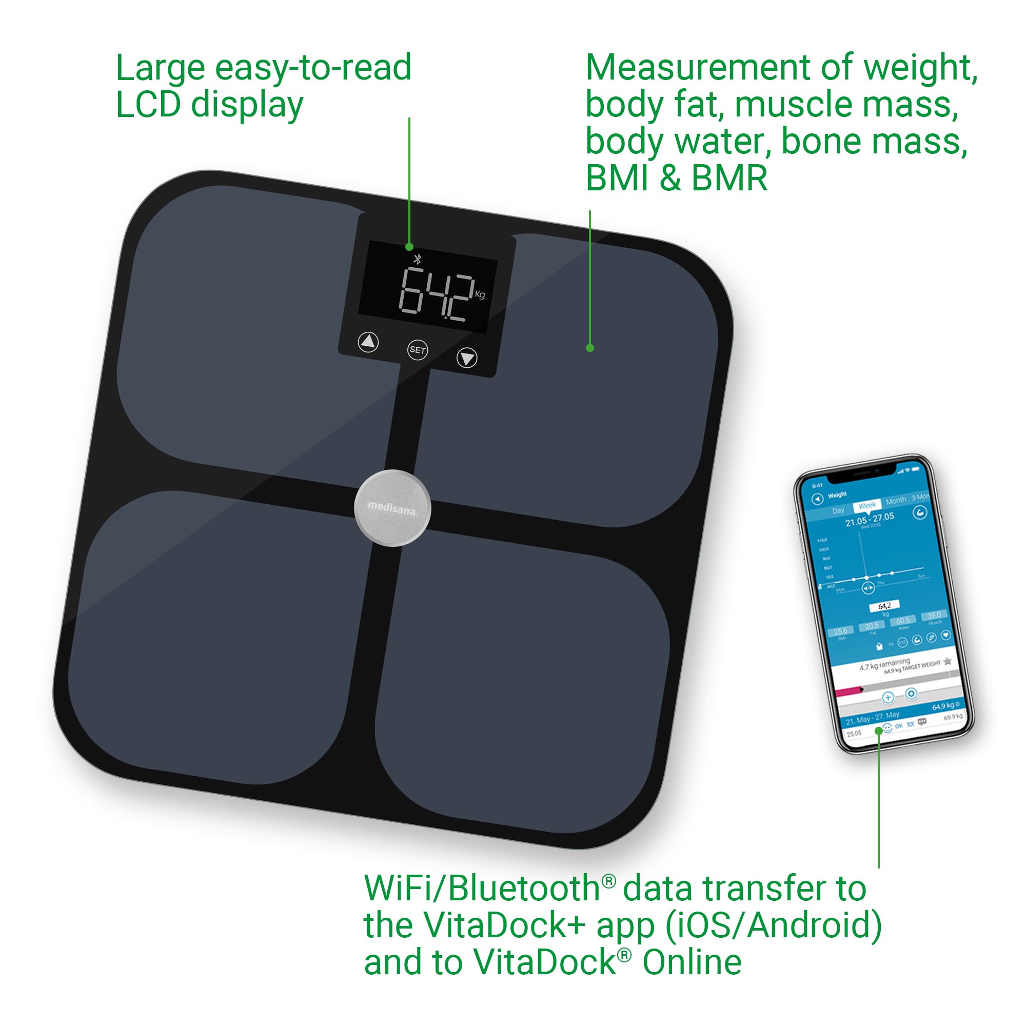 BS 650 connect | Wifi & Bluetooth Körperanalysewaage