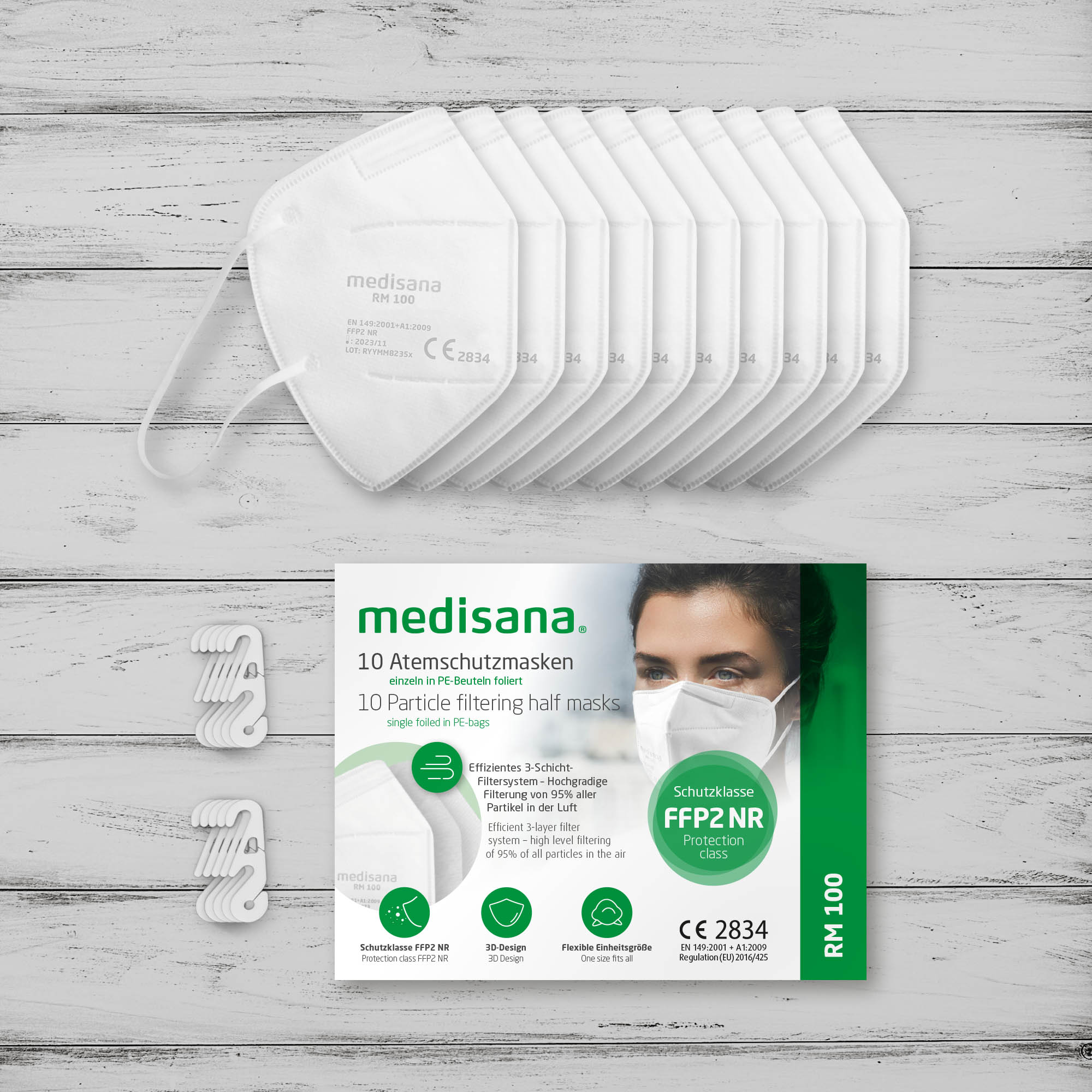 medisana RM 100 FFP2 Maske - 10 Stück - weiß