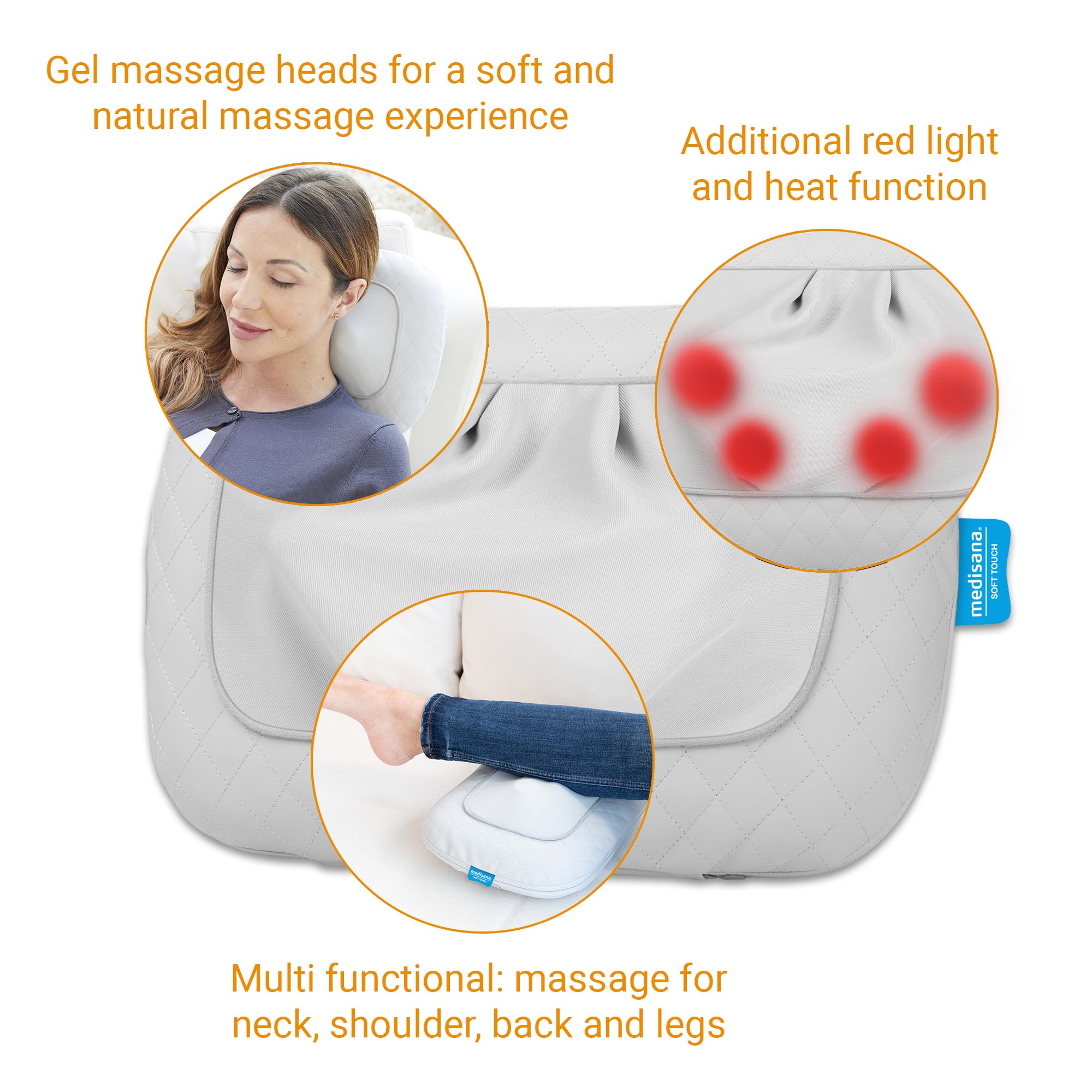 MCG 800 grau | Gel Shiatsu-Massagekissen