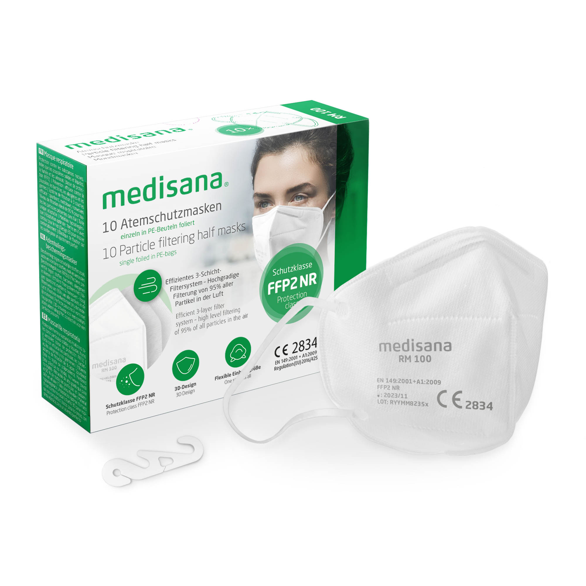 medisana RM 100 FFP2 Maske - 10 Stück - weiß