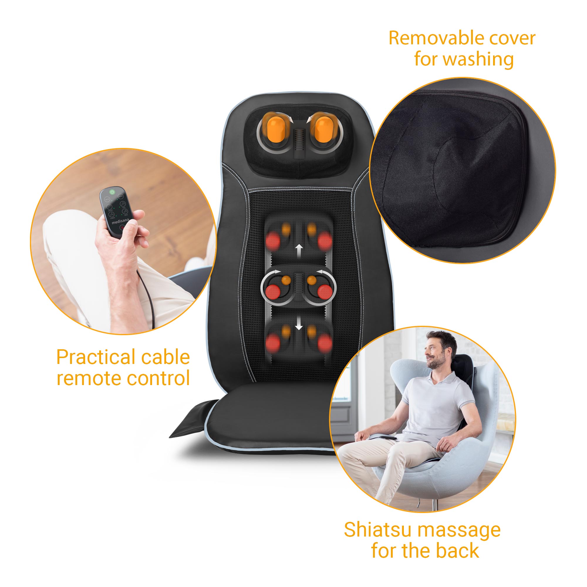 MCN blau | Shiatsu-Massagesitzauflage