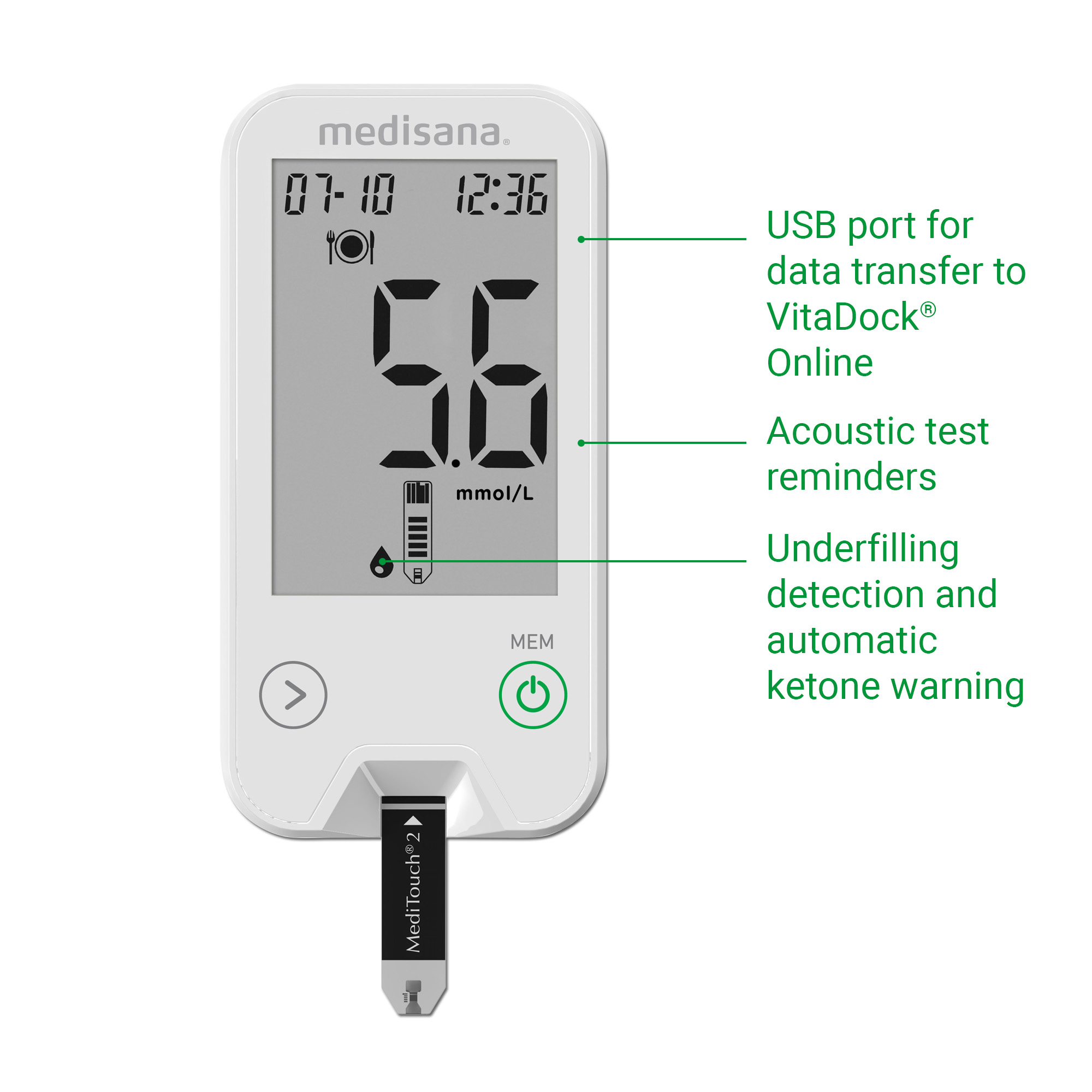 MediTouch 2 mmol/L | Blutzuckermessgerät