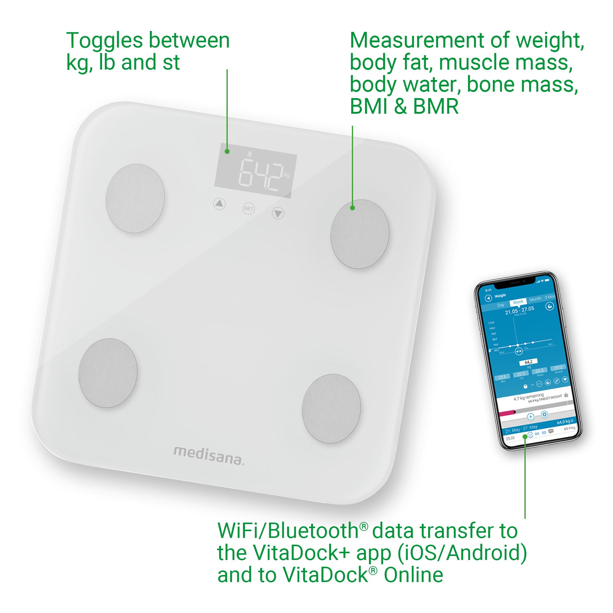 BS 600 connect | Wifi & Bluetooth Körperanalysewaage